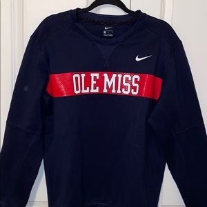 Nike Mens Ole Miss Tech Fleece Crewneck Sweatshirt